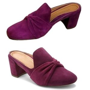 VIONIC PRESLEY Purple Merlot Suede Leather Mules